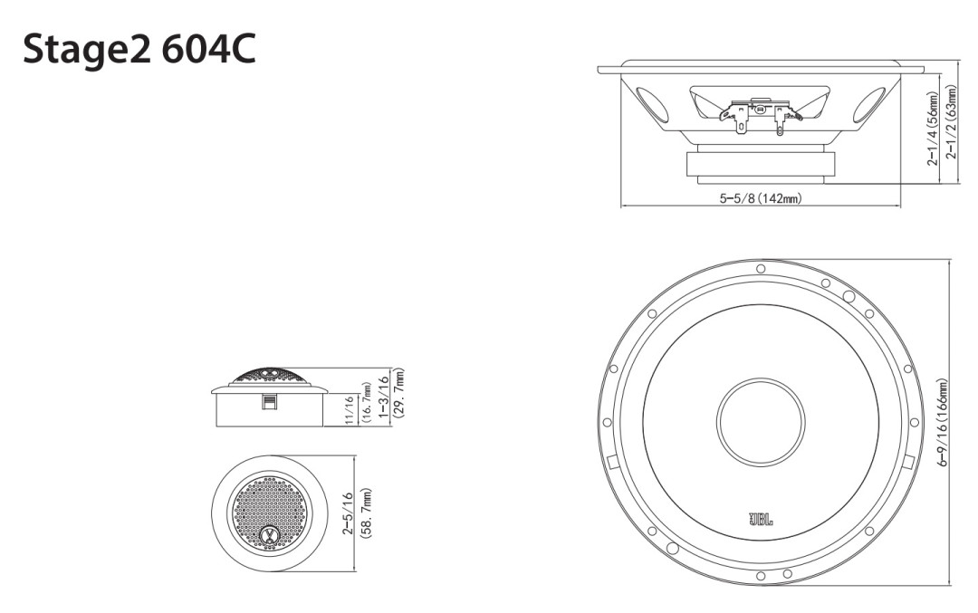 JBL Stage2 604C, komponentinių garsiakalbių sistema | Visada