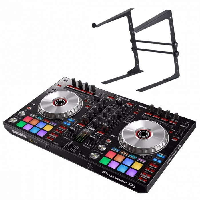 Pioneer DDJ-SR2 DJ Kontroleris + stovas nešiojamąjam kompiuteriui
