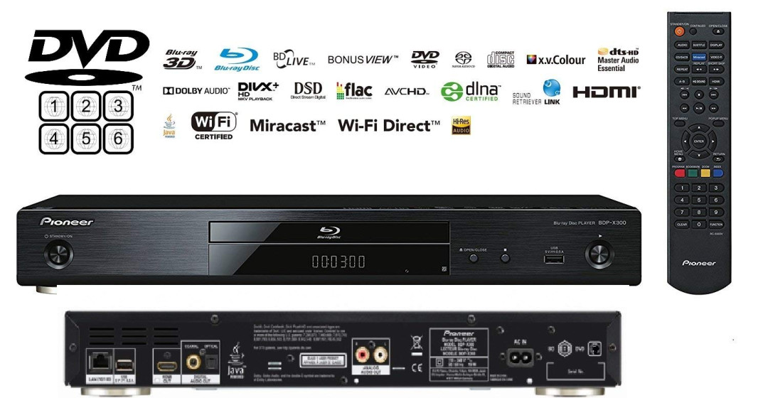 Pioneer BDP-X300 Blu-ray grotuvai vaizdo grotuvas BD, DVD, CD ir