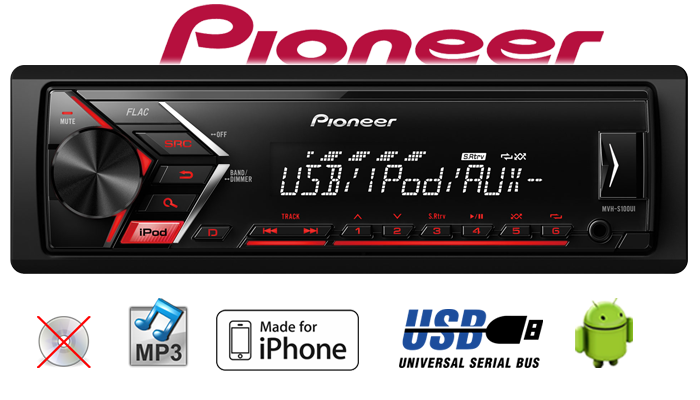 Autoradio 1din Pioneer MVH-S120UI Autoradio – 1-D Produktbild-Vorschau 11