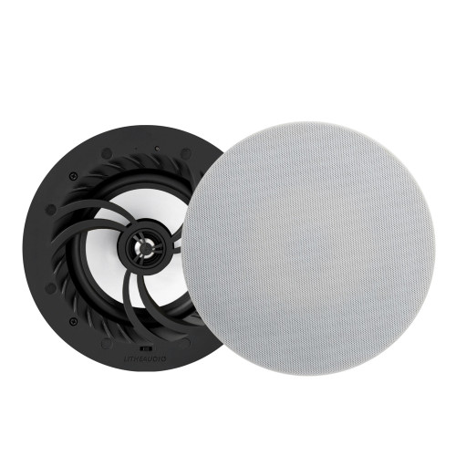 Lithe Audio Wi-Fi IP44 Bathroom Ceiling Speaker (Pair - Active/Passive) - V2, pora pasyvių garsiakalbių skirtų montuoti vonios kambaryje galia: 60W, Apple AirPlay 2, Spotify ir kitų servisų palaikymas | Nemokamas Pristatymas