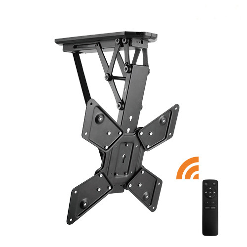 Lithe Audio Remote Control Motorized Flip Down Ceiling Mount 23"-55" televizoriaus laikiklis su nuotolinio valdymo funkcija montuojamas prie lubų | Nemokamas Pristatymas