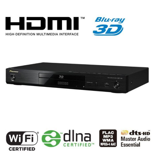 Pioneer BDP-160 Blu-Ray 3D grotuvas su tinklinio grotuvo funkcijomis WLAN USB iPhone iPad Android DivX