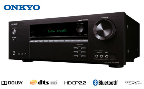 Namų kino stiprintuvas ONKYO TX-SR343 5.1 resyveris  5x120W TrueHD USB integruotas Bluetooth®
