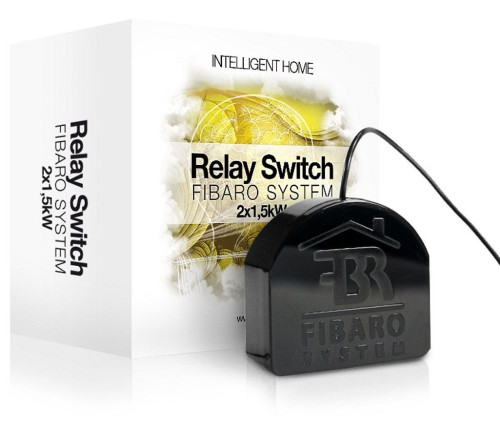 Fibaro FGS-222 Rėlės Jungiklis įrenginių 1.5 kWt valdymas (2 x 1.5 kWt)  Z-Wave technologija | Nemokamas Pristatymas