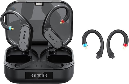 FiiO UTWS17, belaidžių ausinių adapterių komplektas su įkrovimo dėklu ir papildomomis jungtimis.