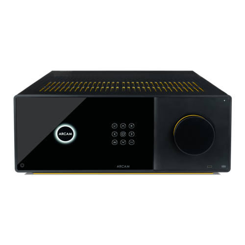 ARCAM AVA25 Class AB namų kino stiprintuvas iš priekinio viršutinio kampo