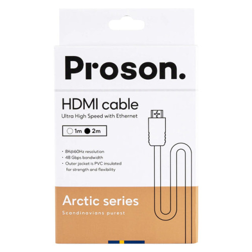 Proson Arctic HDMI 8K / 4K, (2 m.) signalinis HDMI kabelis