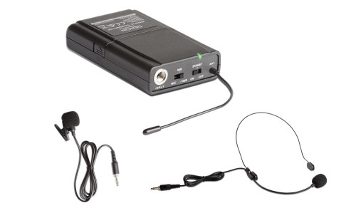 Denon ENVOI diržo paketas su siųstuvu, ausininiu mikrofonu bei drabužiniu mikrofonu, nemokamas pristatymas