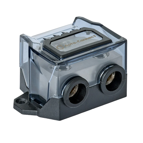 Auto-Connect Power Distribution Block 53 mm², 1 to 2 – galios paskirstymo blokas, skirtas paskirstyti didelės srovės maitinimą iš vieno įėjimo į du išėjimus