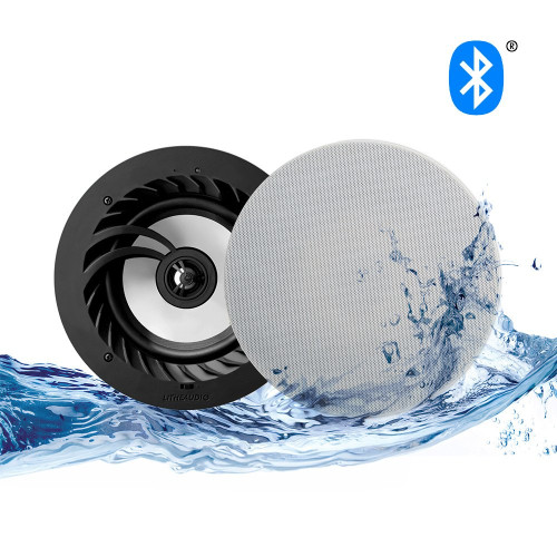 Lithe Audio 6.5" Bluetooth IP44 (Pair) atsparūs drėgmei į lubas montuojami garsiakalbiai skirti vonios kambariui | Kaina nurodyta už porą | Nemokamas Pristatymas