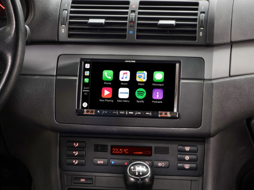 Alpine iLX-702E46  7” skaitmeninės medijos grotuvas su Apple CarPlay ir Android Auto, skirtas BMW 3-ios serijos modeliui E46 | Nemokamas Pristatymas