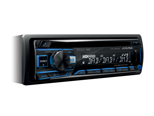 Alpine CDE-205DAB Radijo imtuvas  DAB/CD/USB galios išėjimai 4 x 50W iPhone® / iPod® suderinamumas | Nemokamas Pristatymas