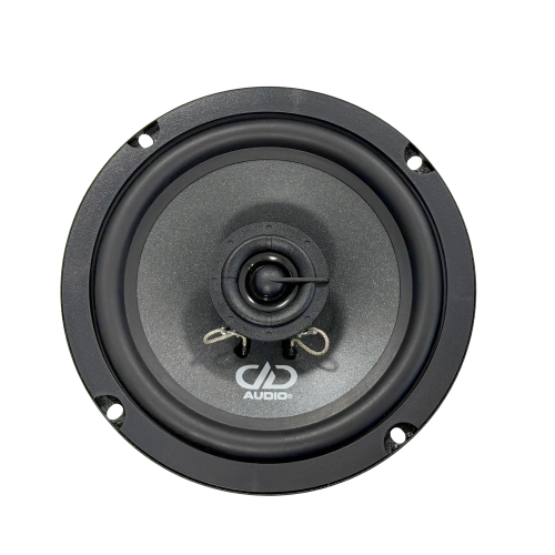 DD Audio RL-CX6.5a, 165 mm dviejų juostų koaksialinis automobilinis garsiakalbis, priekinis vaizdas su centriniu aukštadažniu.