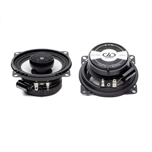 DD Audio D-X4b, koaksialinių automobilinių garsiakalbių pora, priekinė ir galinė pusės, 50 W RMS, 175 W MAX, 3 Ω.