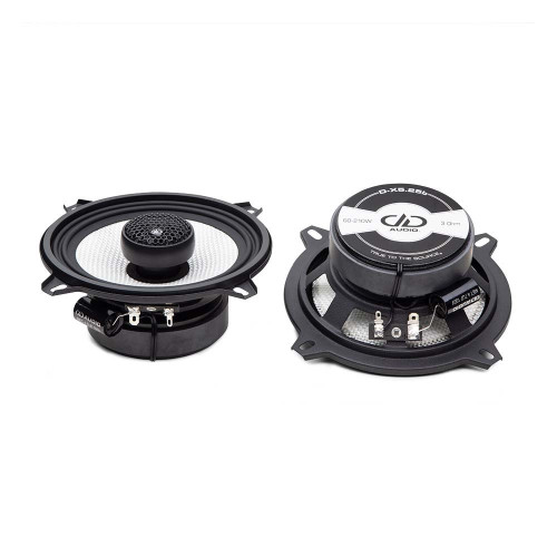 DD Audio D-X5.25b, koaksialinių automobilinių garsiakalbių pora, priekinė ir galinė pusės, magnetinė sistema, 60 W RMS, 210 W MAX, 3 Ω.
