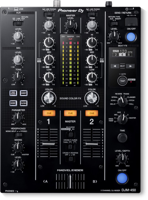 PIONEER DJM-450 2 kanalų mikseris, nemokamas pristatymas