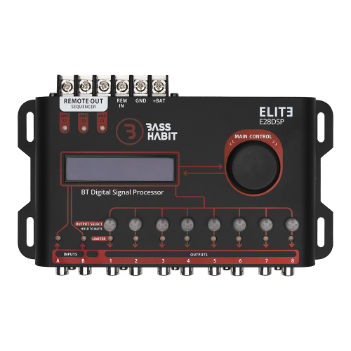 Bass Habit Elite E28DSP procesorius, Dažnių juosta 10Hz-23kHz @ -1dB  | Nemokamas Pristatymas 