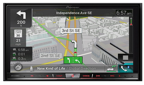Automagnetola Hi-End su navigacija Pioneer AVIC-F70DAB 7" lietimui jautrus multimedia grotuvas Apple CarPlay Android Auto Bluetooth