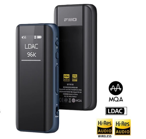 FiiO BTR15 naujas 2024 modelis nešiojamas aukšto našumo Bluetooth 5.1 imtuvas ir ausinių stiprintuvas DAC: ES9219MQ x 2 | Nemokamas Pristatymas