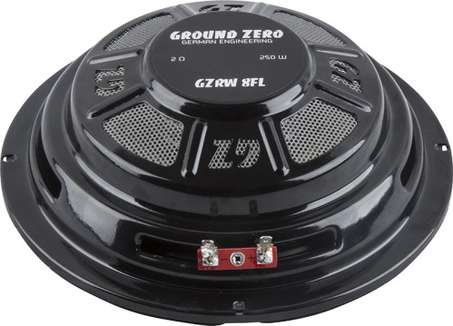 Ground Zero GZRW 8FL / 8" plokščio dizaino žemų dažnių garsiakalbis, 150 WRMS 2 Omai, 36 mm / 1.42"  Fs 45.3 Hz, Qts 0.938, SPL 85 dB gylis 55 mm / 2.17" | Nemokamas Pristatymas