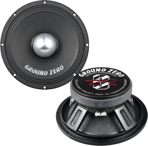 Ground Zero GZCM 10-4PPX  vidutinio dažnio garsiakalbiai 25 cm / 10" competition 4 omai, 300 / 600 W, SPL 96 dB, 120 Hz - 5 KHz 75 mm / 3" | Nemokamas Pristatymas