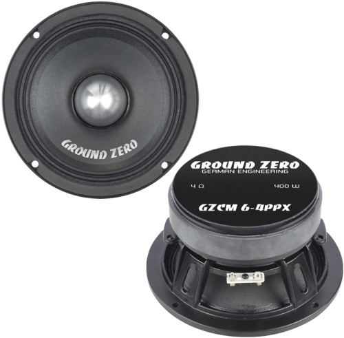 Ground Zero GZCM 6-4PPX  vidutinio dažnio garsiakalbiai 16,5cm / 6,5" competition 4 omai, 150 / 400 W, SPL 95 dB, 150 Hz - 10 KHz 50 mm / 2" | Nemokamas  Pristatymas