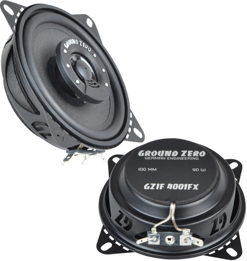 Ground Zero Iridium GZIF 4001FX 10 cm 2 juostų koaksialiniai garsiakalbiai automobiliui kaina už 2 vnt. 90W 