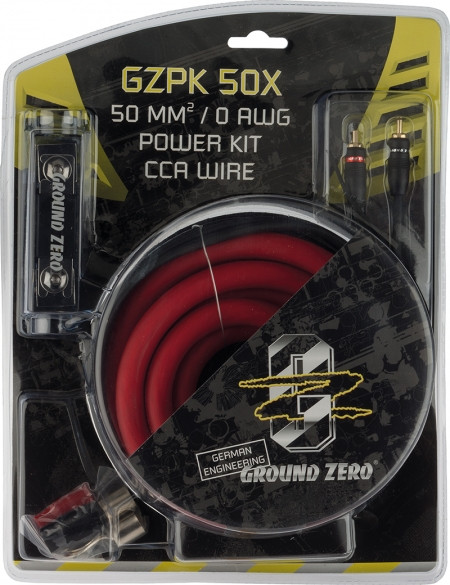 Ground Zero GZPK 50X laidų komplektas pajungti stiprintuvą 5.2m 50mm2 aukštos kokybės maitinimo kabelis