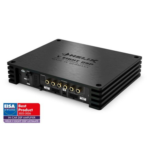 HELIX NEXT V EIGHT DSP ULTIMATE - kompaktiškas, galingas stiprintuvas su procesoriumi, dažnių juosta 15 Hz - 22,000 Hz, DSP rezoliucija 64 Bit Galia: iki 270 W Watts RMS @ 2 Ohms 295 MHz (1.2 billion MAC operations/second) | Nemokamas Pristatymas 