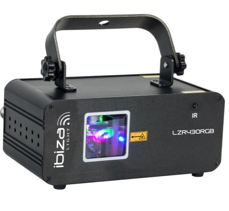 IBIZA LIGHT LZR430RGB LAZERIS DMX, RGB 430MW maitinimas AC100-240V, 50/60Hz galios suvartojimas 20W | Nemokamas Pristatymas