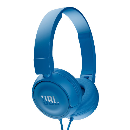 JBL T450 ausinės laidinės su mikrofonu JBL firminis "Pure Bass" garsas, juodos, baltos ir mėlynos nemokamas pristatymas