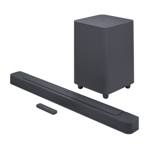 JBL BAR 500, 5.1 kanalo soundbaro komplektas galia: 500W, dažnių juosta: 35Hz - 20kHz (-6dB), HDMI eARC, 4K Dolby Vision Passthough  | Nemokamas Pristatymas