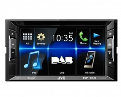 JVC  KW-V235DBT 2-DIN AV grotuvas su 6.2" ekranu Clear Resistive Touch Control Monitor" (6,2 "WVGA), įmontuotu DAB tuneriu ir" Bluetooth "(R) bevielio ryšio technologija | Nemokamas Pristatymas