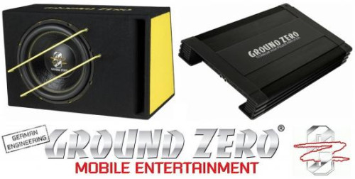 Komplektas automobiliui žemų dažnių garsiakalbis dėžėje GZIB 3000 SPL 30 cm ir garso stiprintuvas Ground Zero GZTA 1.800DX 2000W | nemokamas pristatymas