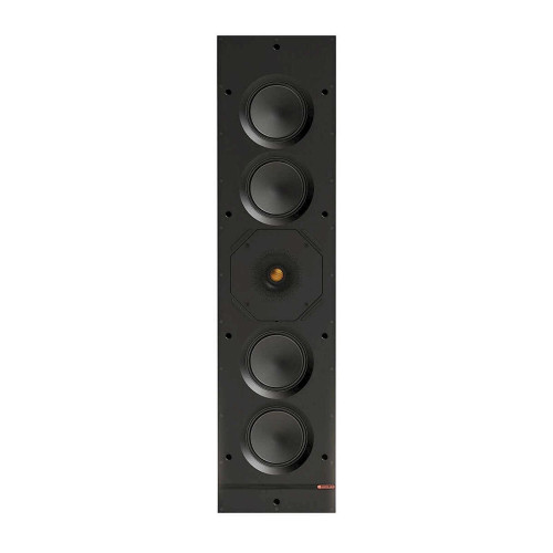 Monitor Audio W1L, juoda į sieną montuojama garso kolonėlė su keturiais 127 mm C-CAM garsiakalbiais ir 25 mm aukštųjų dažnių garsiakalbiu, vaizdas iš priekio.
