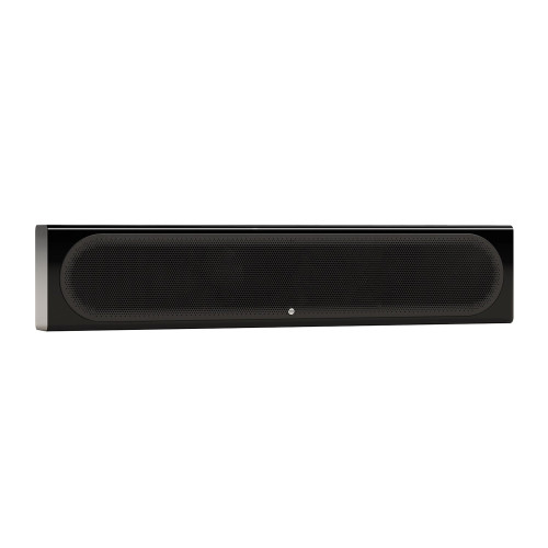 Monitor Audio Radius On-Wall 4G, juoda sieninė garso kolonėlė, horizontalus montavimas, vaizdas iš priekio.