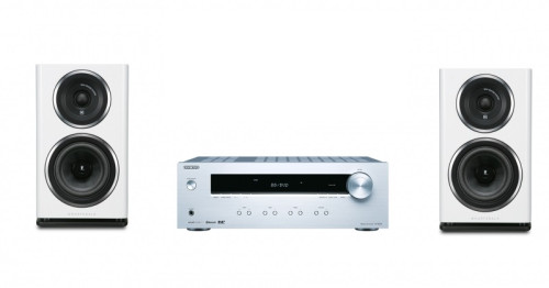 Stereo sistema Onkyo TX-8220 stereo stiprintuvas, Wharfedale Diamond 11.1 lentyninės garso kolonėlės | Nemokamas pristatymas