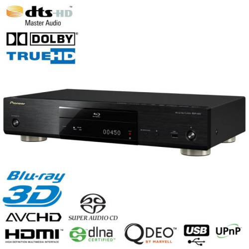 Pioneer BDP-450 Blu-Ray 3D grotuvas su tinklinio grotuvo funkcijomis Qdeo™ USB iPhone iPad Android DivX