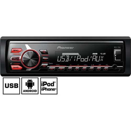 Automagnetola Pioneer MVH-170UI USB  su AUX įėjimu, iPod/iPhone, FLAC