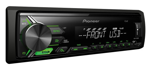 Pioneer MVH-190UBG auto magnetola 4 x 50W automobilinė nemokamas pristatymas 24 mėn. gamintojo garantija - žalia ekrano spalva
