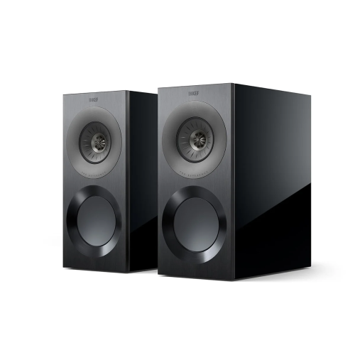 KEF Reference 1 Meta lentyninių Hi-Fi kolonėlių pora High-Gloss Black / Grey spalvos