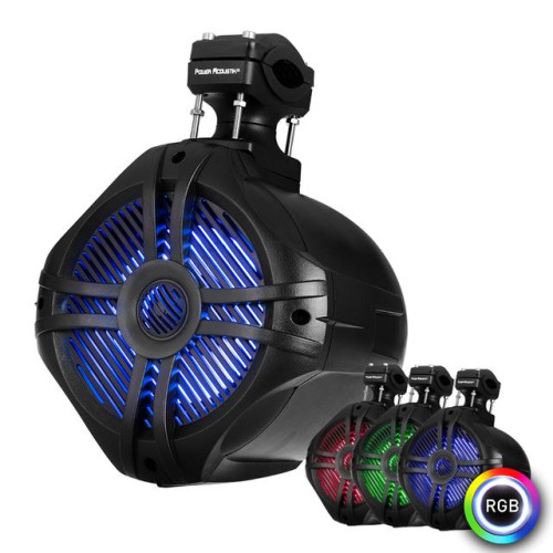 Power Acoustik MWT-65BL bokštinis garsiakalbis su garsiakalbio krypties reguliatoriumi galia: 600W, dažnių juosta: 40-20kHz. RGB apšvietimas su valdymu pultu (pultas pakuotėje) | Nemokamas Pristatymas