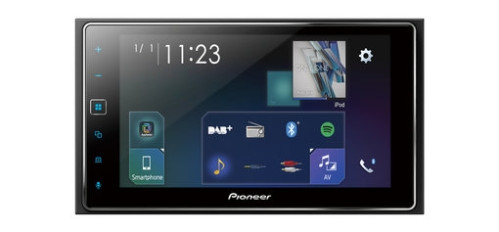 Pioneer SPH-DA130DAB 2-Din 6.2" multimedijos sistema liečiamas ekranas išmaniųjų telefonų suderinamumas per USB Apple Carplay, DAB/DAB+ Digital Radio, Waze (Via AppRadio Mode +), Bluetooth ir13-band GEQ | Nemokamas Pristatymas
