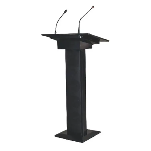 qq-chinapa T-100 Black įgarsinta konferencinė tribūna su dviem mikrofonais