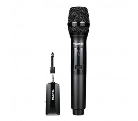 Takstar TS-K201, belaidis rankinis mikrofonas su pakraunamu siųstuvu automatinis poravimas, veikia iki 25 m. atstumu, dažnių juosta: 120Hz-17kHz | Nemokamas Pristatymas