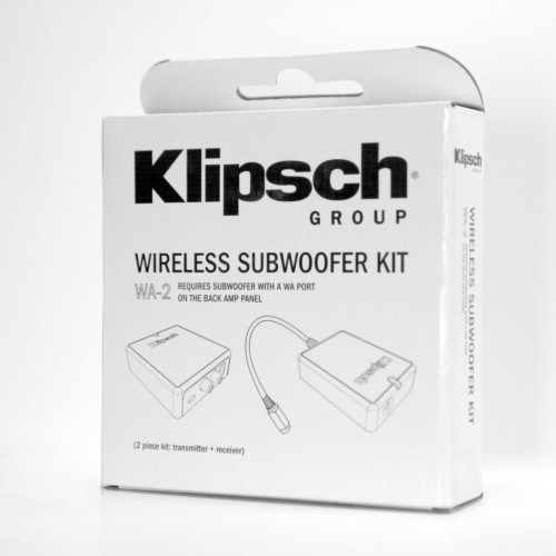 Klipsch WA-2 Belaidis žemų dažnių kolonėlės rinkinys dažnių juosta 15 -150 Hz +0/-3 dB veikimo dažnis 2.4GHz ISM  signalo diapozonas 50' (15m) | Nemokamas Pristatymas