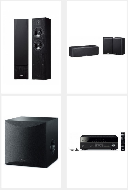 Yamaha komplektas Yamaha RX-V485 AV Resyveris + Yamaha NS-F51 Grindinės Kolonėlės + Yamaha NS-P51 Akustinė sistema + Yamaha NS-SW100 Žemų dažnių kolonėlė | Nemokamas Pristatymas