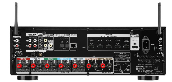 Denon AVR-X1600H Namų kino stiprintuvas- tinklinis resyveris 7.2 kanalo,  galia 7 x145W , 4K Ultra HD Dolby Atmos®, Dolby Atmos aukščio  virtualizacijos technologija Alexa, Siri, Google Assistant | Nemokamas  Pristatymas