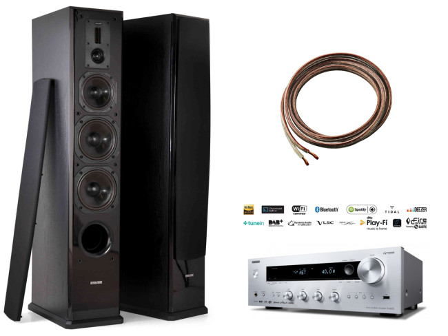 Stereo Sistema Onkyo Tx 8250 Stereo 2 1 Stiprintuvas Resyveris 2x180w Tinklo Grotuvas Wifi Su Dynavoice Definition